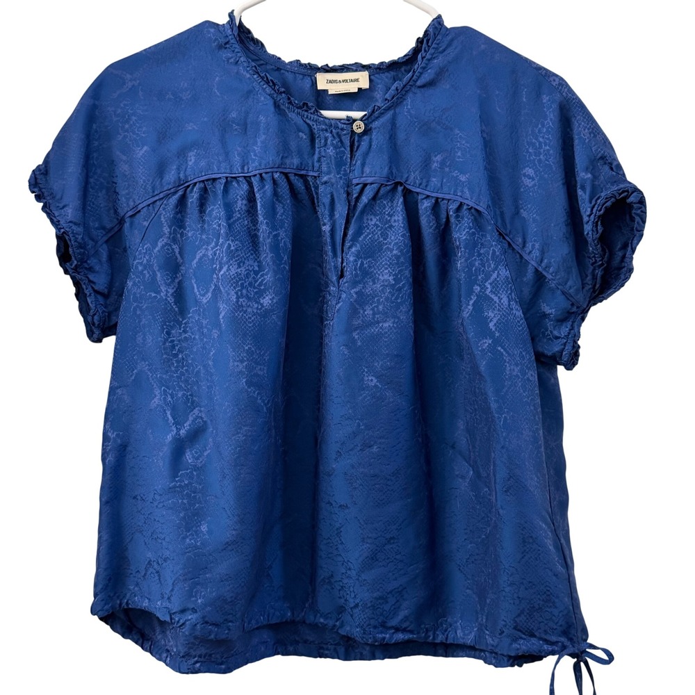 Zadig & Voltaire Terson Jac Python Blue Silk Visc… - image 1